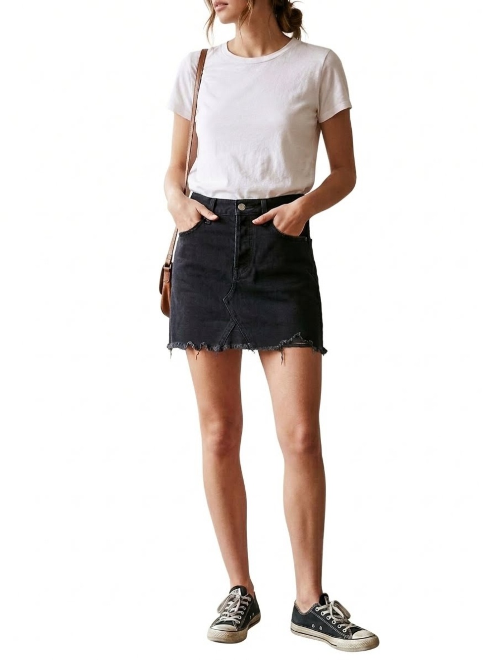 American Eagle Black Denim Festival Mini Skirt - Size 4